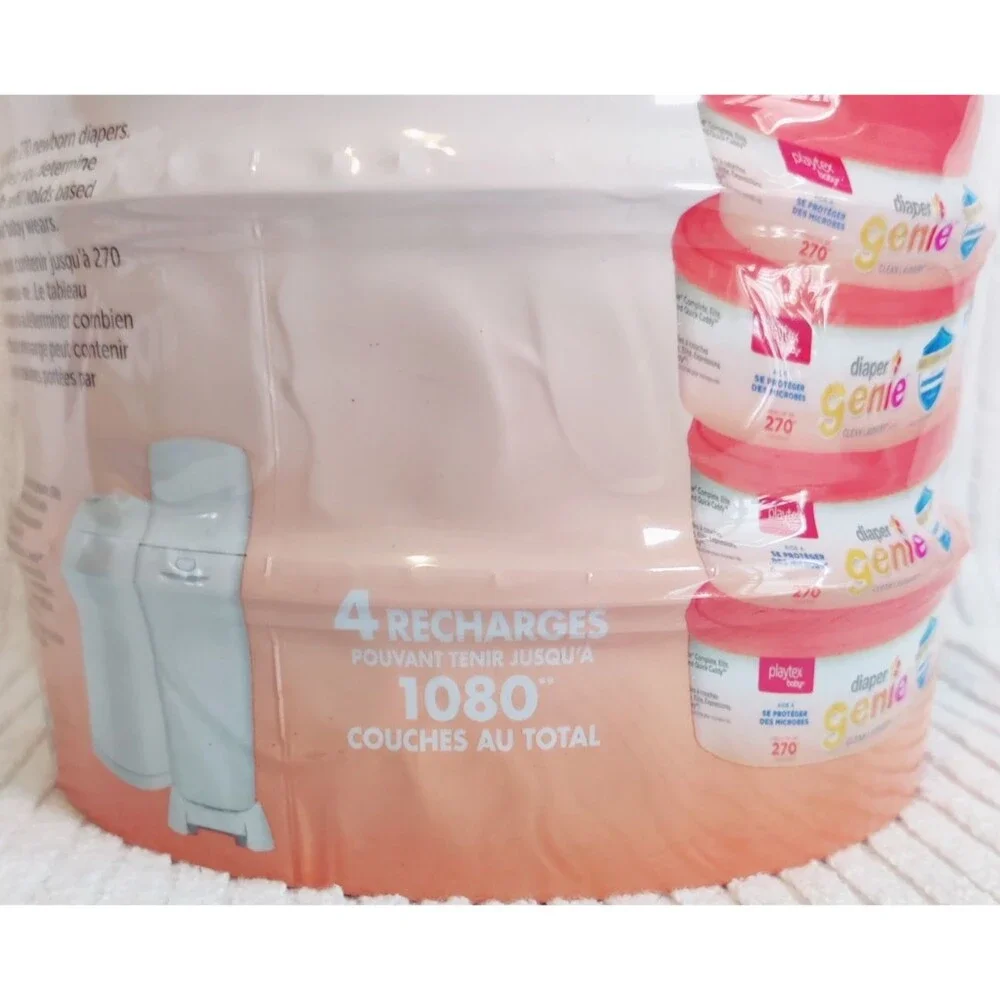 Playtex Baby Diaper Genie Clean Odor Lock Laundry Scent Refills 1080ct - 4 pack